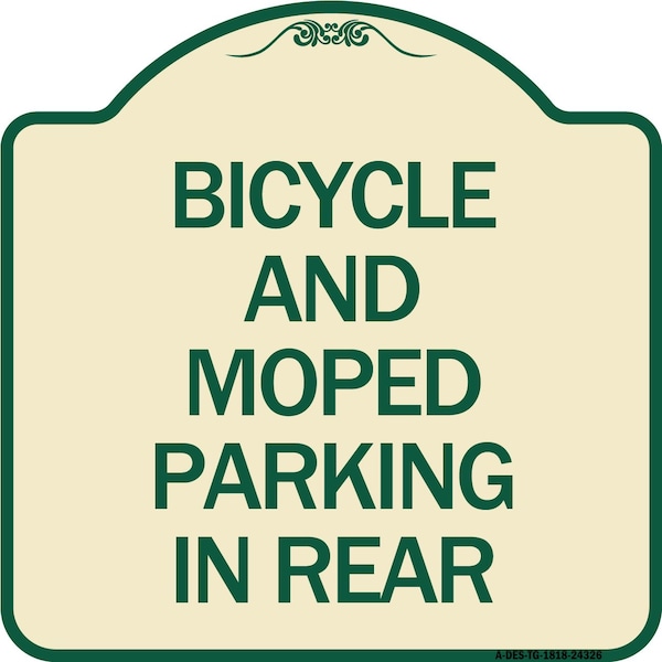 Signmission Bicycle and Moped Parking in Rear Heavy-Gauge Aluminum Architectural Sign, 18" x 18", TG-1818-24326 A-DES-TG-1818-24326 - main